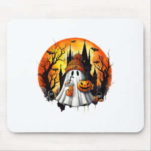 Niedlich Ghost Drink Kaffee Halloween Ghost Ice Co Mousepad