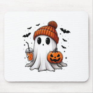 Niedlich Ghost Drink Kaffee Halloween Ghost Ice Co Mousepad