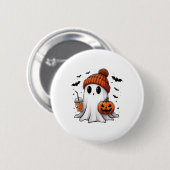 Niedlich Ghost Drink Kaffee Halloween Ghost-Kaffee Button (Vorne & Hinten)