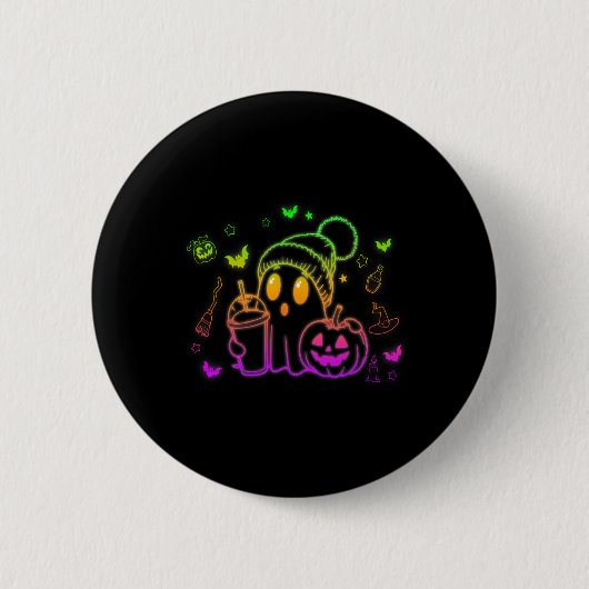 Niedlich Ghost Drink Kaffee Halloween Ghost-Kaffee Button (Vorderseite)