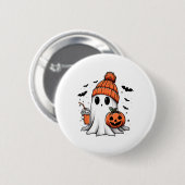 Niedlich Ghost Drink Kaffee Halloween Ghost-Kaffee Button (Vorne & Hinten)