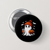 Niedlich Ghost Drink Kaffee Halloween Ghost-Kaffee Button (Vorne & Hinten)