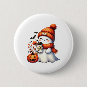 Niedlich Ghost Drink Kaffee Halloween Ghost-Kaffee Button