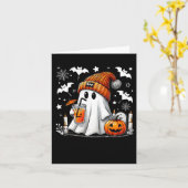Niedlich Ghost Drink Kaffee Halloween Ghost-Kaffee Karte (Gelbe Blume)