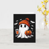 Niedlich Ghost Drink Kaffee Halloween Ghost-Kaffee Karte (Gelbe Blume)