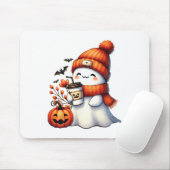 Niedlich Ghost Drink Kaffee Halloween Ghost-Kaffee Mousepad (Mit Mouse)