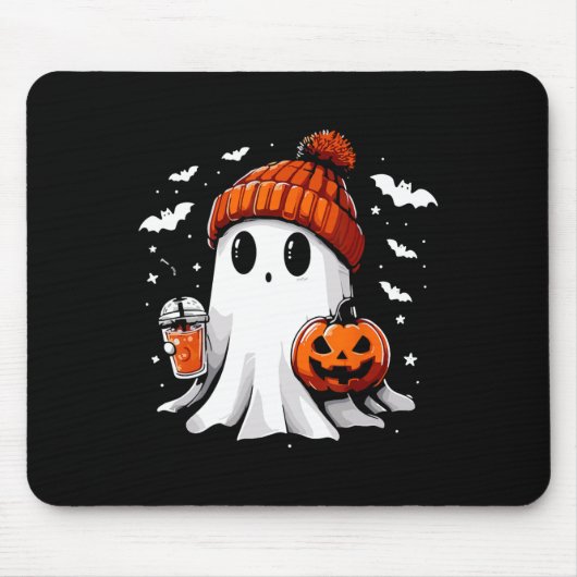 Niedlich Ghost Drink Kaffee Halloween Ghost-Kaffee Mousepad (Vorne)