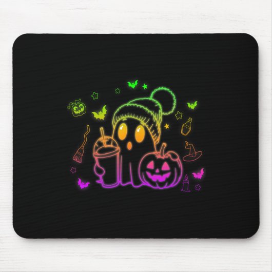 Niedlich Ghost Drink Kaffee Halloween Ghost-Kaffee Mousepad (Vorne)