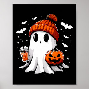 Niedlich Ghost Drink Kaffee Halloween Ghost-Kaffee Poster
