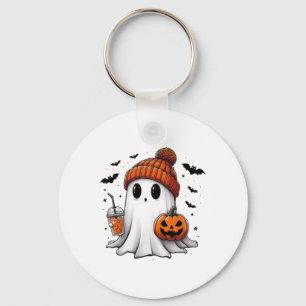 Niedlich Ghost Drink Kaffee Halloween Ghost-Kaffee Schlüsselanhänger