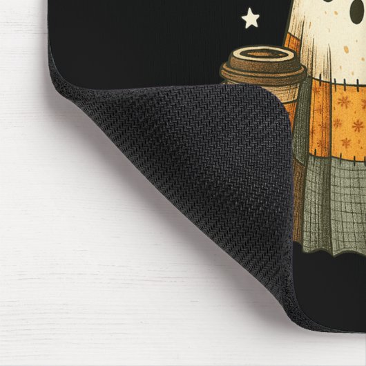 Niedlich Ghost Drink Kaffee Halloween Patchwork Gh Mousepad (Ecke)