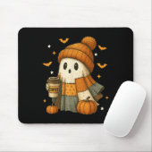 Niedlich Ghost Drink Kaffee Halloween Patchwork Gh Mousepad (Mit Mouse)