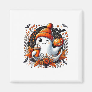 Niedlich Ghost Drink Kaffee Halloween Thema Spooky Magnet