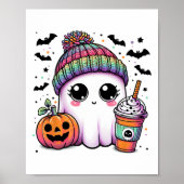 Niedlich Ghost Drink Kaffee Latte Ghost Boo Hallow Poster (Vorne)