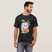 Niedlich Ghost Drinks Pumpkin Spice Latte Ghost Ha T-Shirt (Vorne ganz)