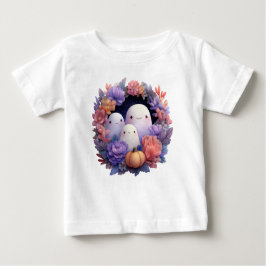 Niedlich Ghost Family Halloween Wreath Baby T-shirt