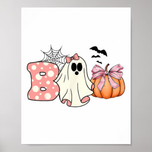 Niedlich Ghost Floral Boo Halloween Boy Girl Ghost Poster