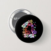 Niedlich Ghost Floral Coquette Halloween Pumpkin S Button (Vorne & Hinten)