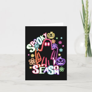 Niedlich Ghost Floral Coquette Halloween Pumpkin S Karte