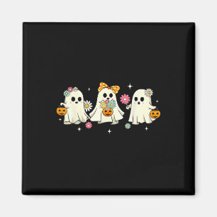Niedlich Ghost Floral Groovy Vintag Halloween Spoo Magnet