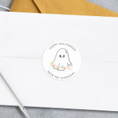 Niedlich Ghost Floral Halloween Runder Aufkleber