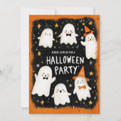 Niedlich Ghost Friends Halloween Einladung (Vorderseite)