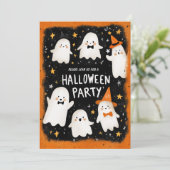 Niedlich Ghost Friends Halloween Einladung (Stehend Vorderseite)