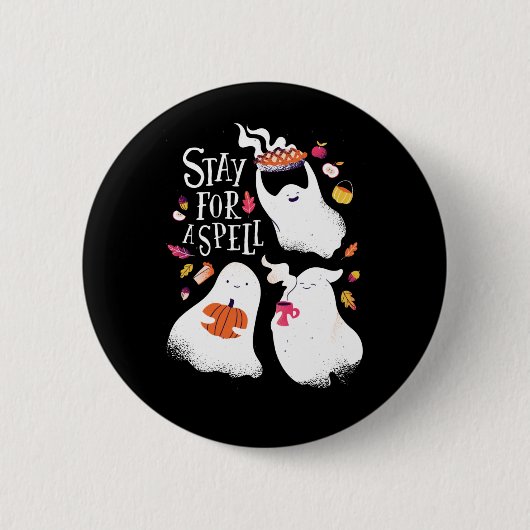Niedlich Ghost Funny Halloween Design Button (Vorderseite)
