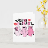 Niedlich Ghost Gemein Ghouls Funny Halloween Kostü Karte (Gelbe Blume)