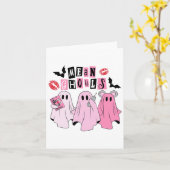 Niedlich Ghost Gemein Ghouls Spaß Halloween Kostüm Karte (Gelbe Blume)