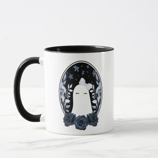 Niedlich Ghost Girl mit Bow und Rose Tasse (Links)