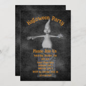 Niedlich Ghost Gravestone Halloween Einladung (Vorne/Hinten)