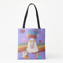 Niedlich Ghost Groovy Light Lila Tote Bag