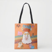 Niedlich Ghost Groovy Style Orange Tote Bag Tasche (Vorderseite)