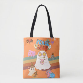 Niedlich Ghost Groovy Style Orange Tote Bag Tasche