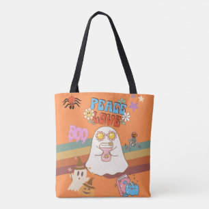 Niedlich Ghost Groovy Style Orange Tote Bag Tasche