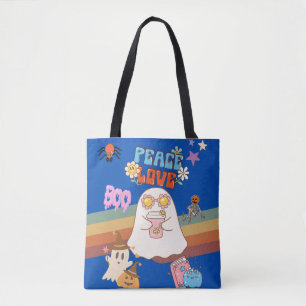 Niedlich Ghost Groovy Style Peace & Liebe Blue Toa Tasche