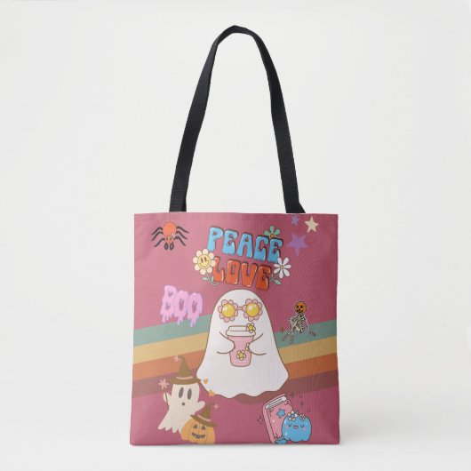 Niedlich Ghost Groovy Style Peace & Liebe Cedar Ro Tasche (Vorderseite)