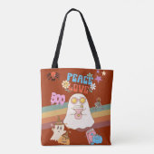 Niedlich Ghost Groovy Style Peace & Liebe Dark Bro Tasche (Rückseite)