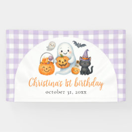 Niedlich Ghost Halloween 1. Geburtstag Party Banner