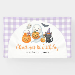 Niedlich Ghost Halloween 1. Geburtstag Party Banner