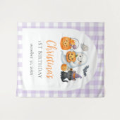 Niedlich Ghost Halloween 1. Geburtstag Party Wandteppich (Vorderseite (Horizontal))