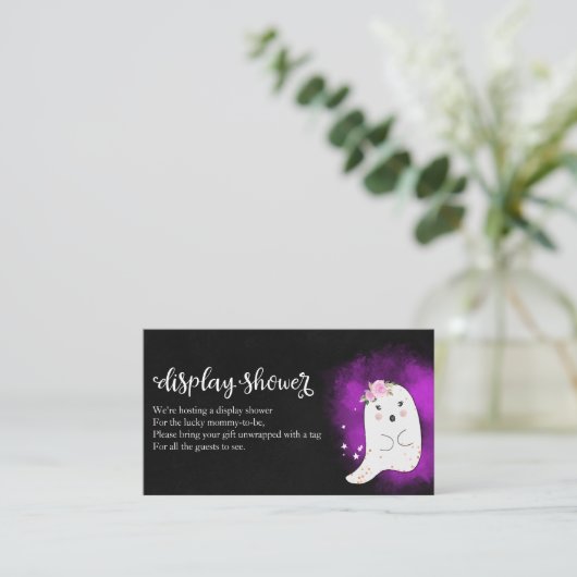 Niedlich Ghost Halloween Baby Shower Showdusche En Begleitkarte (Stehend Vorderseite)