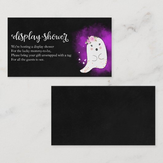 Niedlich Ghost Halloween Baby Shower Showdusche En Begleitkarte (Vorne/Hinten)