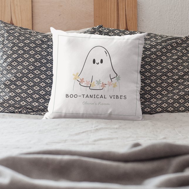 Niedlich Ghost Halloween Bootanical Vibes Kissen (Von Creator hochgeladen)
