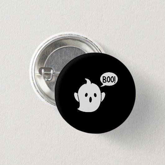 Niedlich Ghost Halloween Button (Vorne & Hinten)