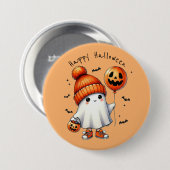 Niedlich Ghost Halloween Button (Vorne & Hinten)