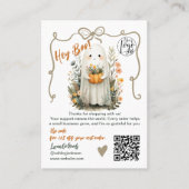 Niedlich Ghost Halloween Danke Cotattcore Fall Visitenkarte (Vorderseite)