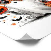 Niedlich Ghost Halloween Diva Cartoon Sungles Hand Poster (Ecke)