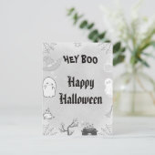 Niedlich Ghost Halloween Feiertagspostkarte (Stehend Vorderseite)